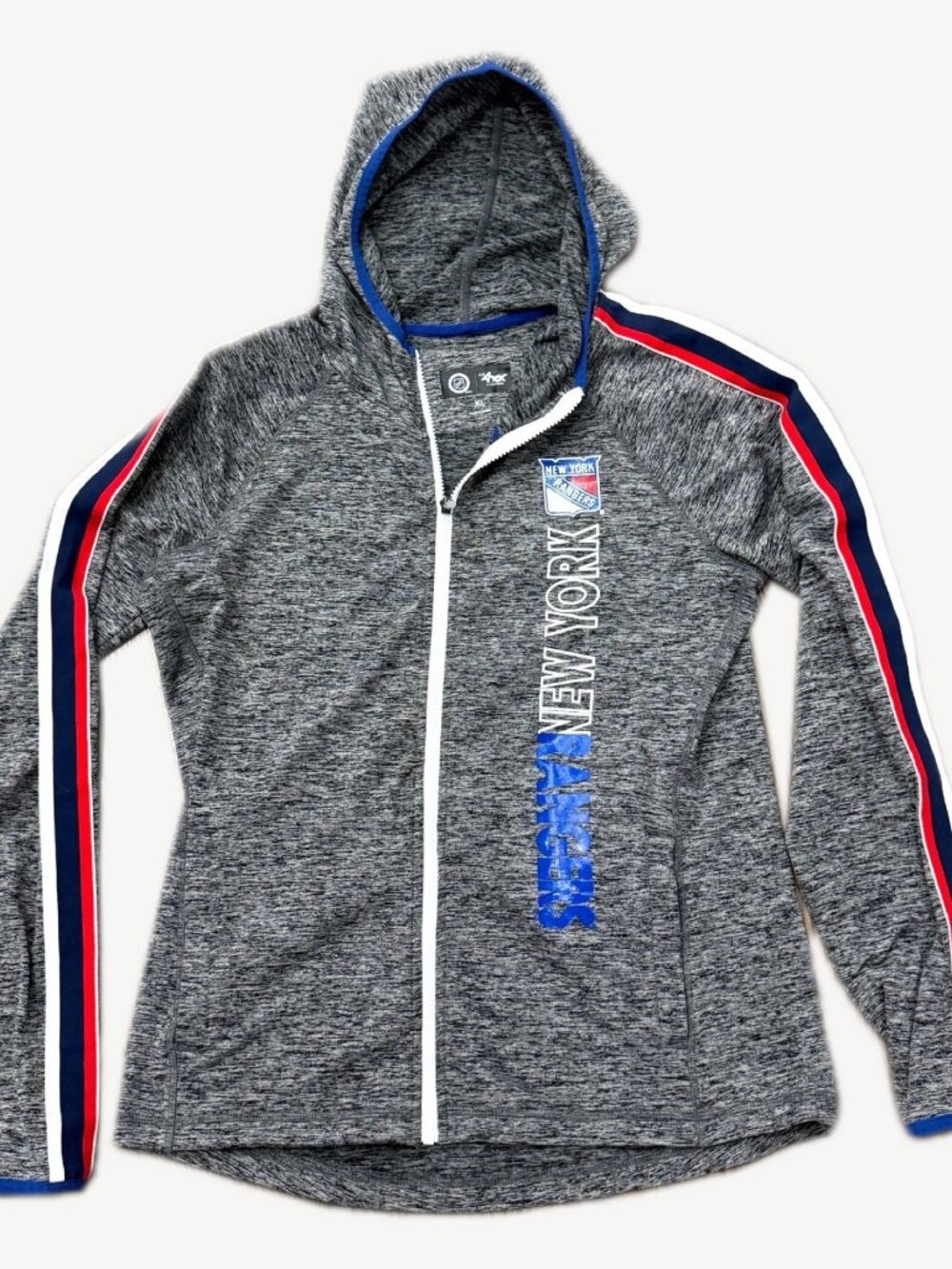 G-III 4Her New York Rangers NHL Full Zip Hoodie Jacket Womens XL Gray